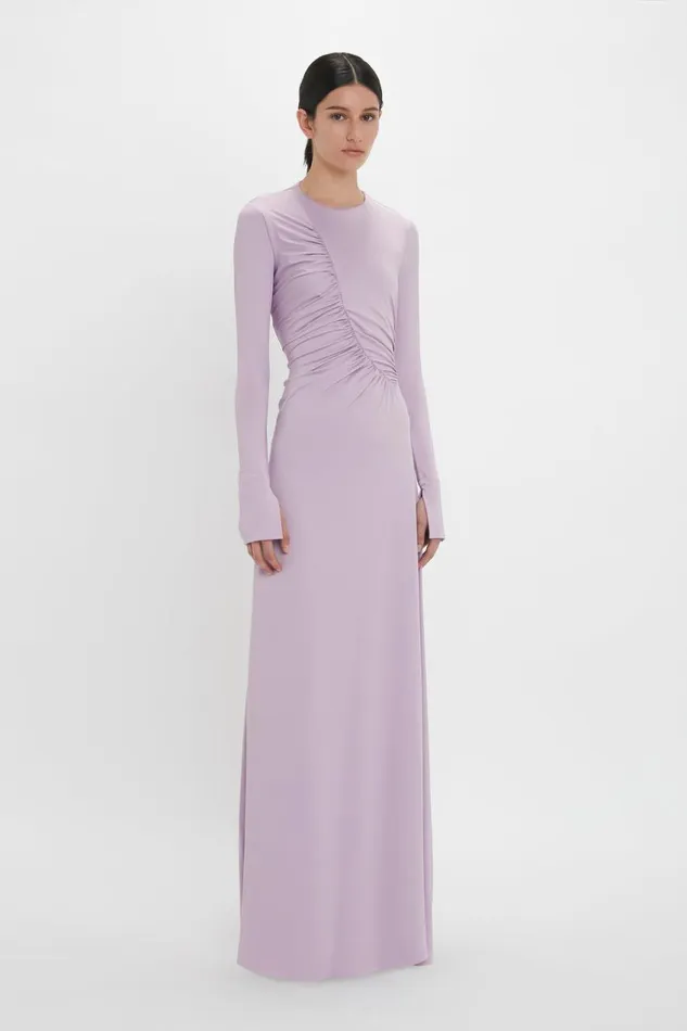 Dresses Women Victoria Beckham Ruched Detail FloorLength Gown In Petunia Dresses Women Victoria Beckham Ruched Detail FloorLength Gown In Petunia
