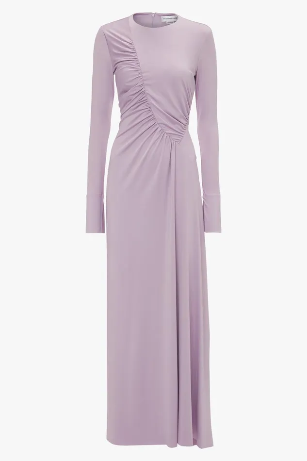 Dresses Women Victoria Beckham Ruched Detail FloorLength Gown In Petunia Dresses Women Victoria Beckham Ruched Detail FloorLength Gown In Petunia