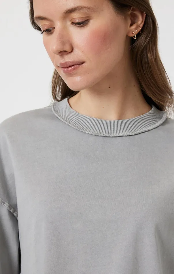 Drop Shoulder Cropped TShirt In Monument Women Mavi Jeans Tops and TShirts Drop Shoulder Cropped TShirt In Monument Women Mavi Jeans Tops and TShirts
