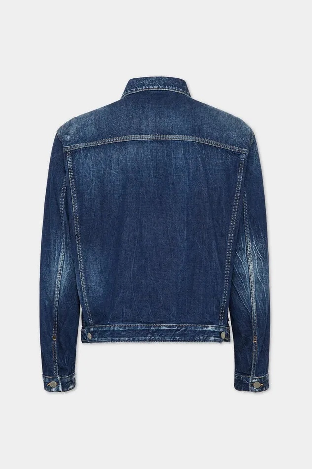 Dsquared2 Coats and Outerwear Dark Semplice Carpenter Jean Jacket Navy 8211 Men