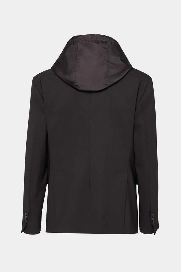 Dsquared2 Coats and Outerwear Hooded Urban Blazer Black 8211 Men
