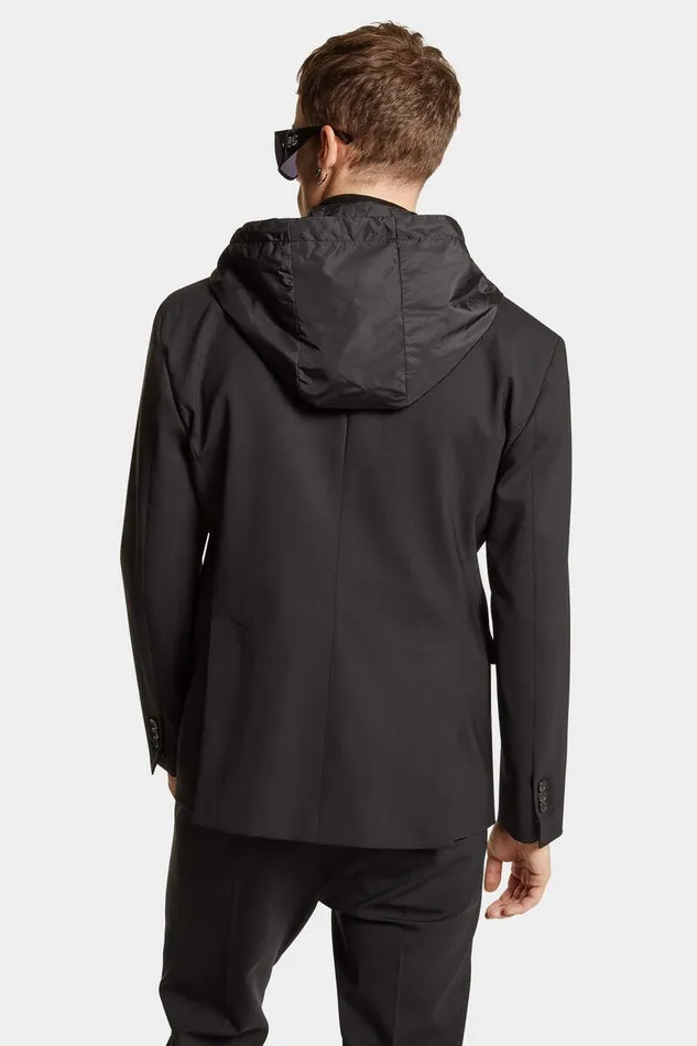 Dsquared2 Coats and Outerwear Hooded Urban Blazer Black 8211 Men