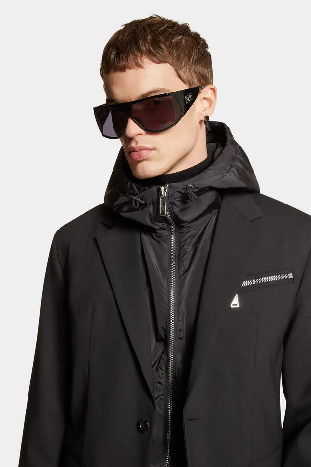 Dsquared2 Coats and Outerwear Hooded Urban Blazer Black 8211 Men