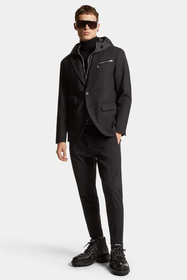 Dsquared2 Coats and Outerwear Hooded Urban Blazer Black 8211 Men