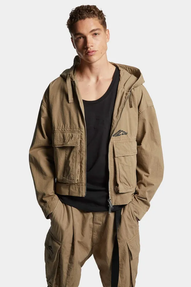 Dsquared2 Coats and Outerwear Icon New Generation Ripstop Windbreaker Khaki 8211 Men