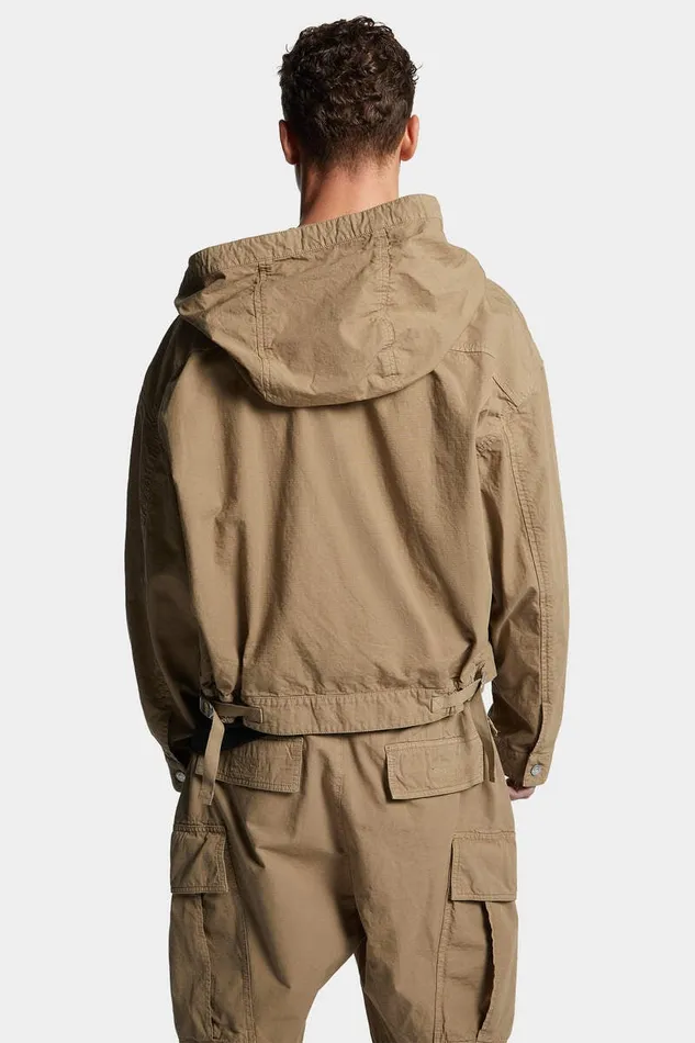 Dsquared2 Coats and Outerwear Icon New Generation Ripstop Windbreaker Khaki 8211 Men