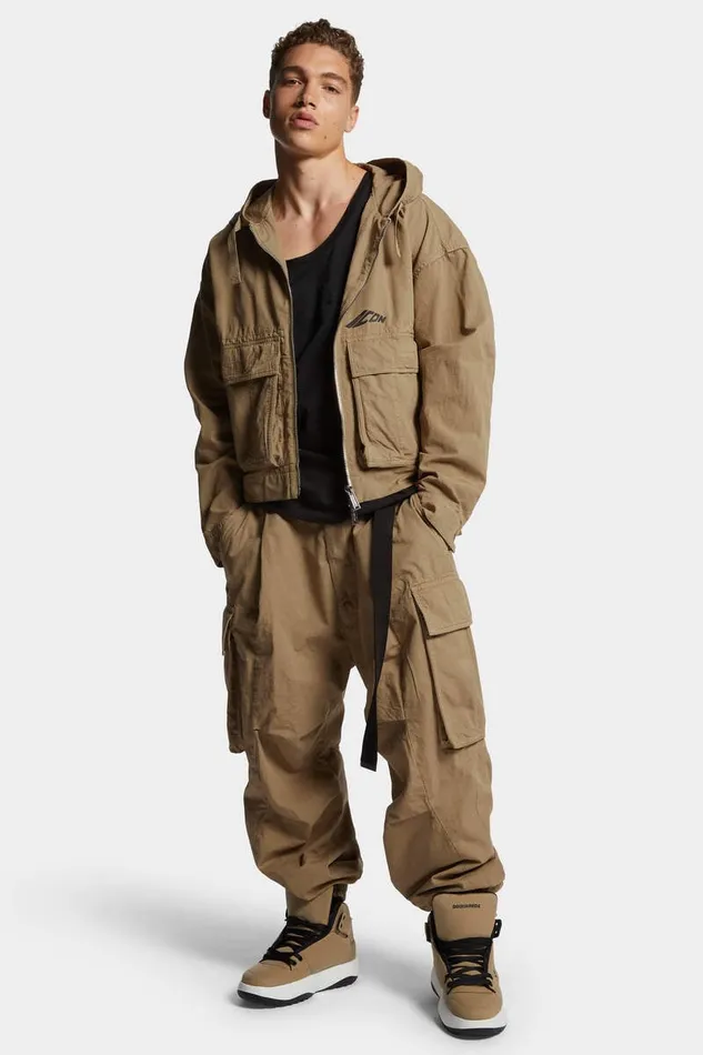 Dsquared2 Coats and Outerwear Icon New Generation Ripstop Windbreaker Khaki 8211 Men