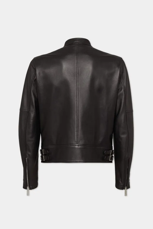 Dsquared2 Coats and Outerwear Leather Biker Bomber Black 8211 Men