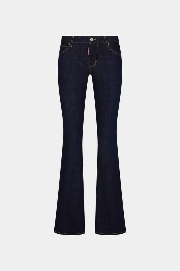 Dsquared2 Jeans Dark Rince Wash Medium Waist Flare Jeans Navy 8211 Women