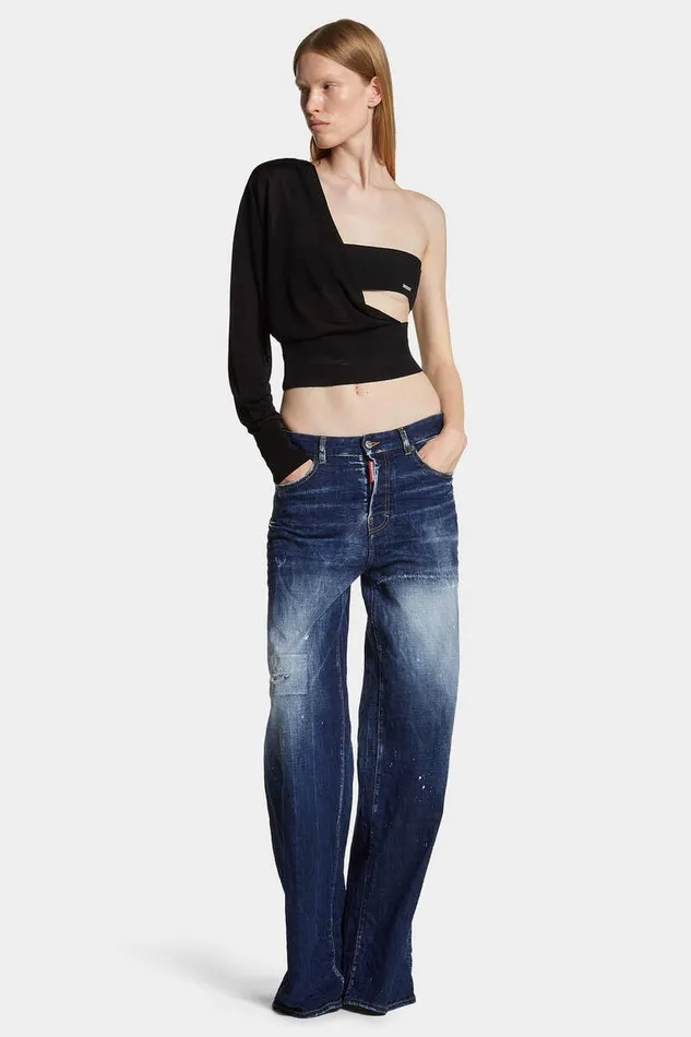 Dsquared2 Jeans Dark White Line Wash Traveller Jeans Navy 8211 Women