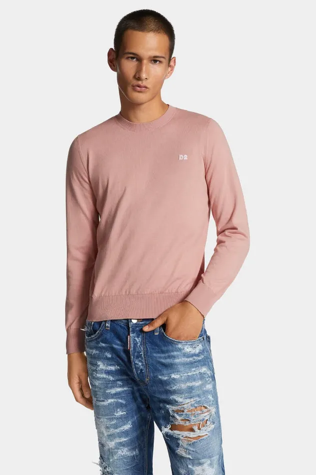 Dsquared2 Knitwear D2 Crewneck Pullover Powder Rose 8211 Men
