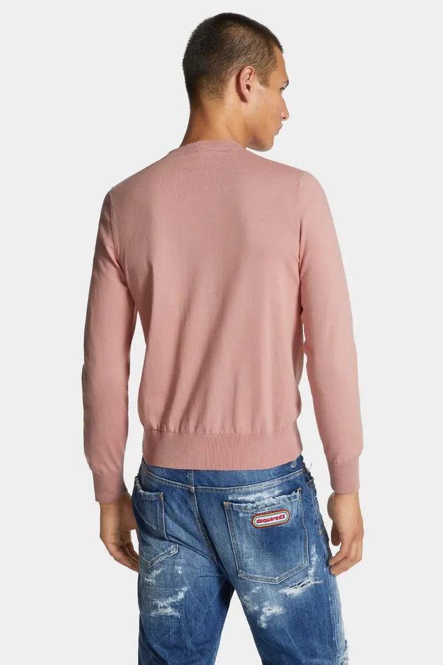 Dsquared2 Knitwear D2 Crewneck Pullover Powder Rose 8211 Men