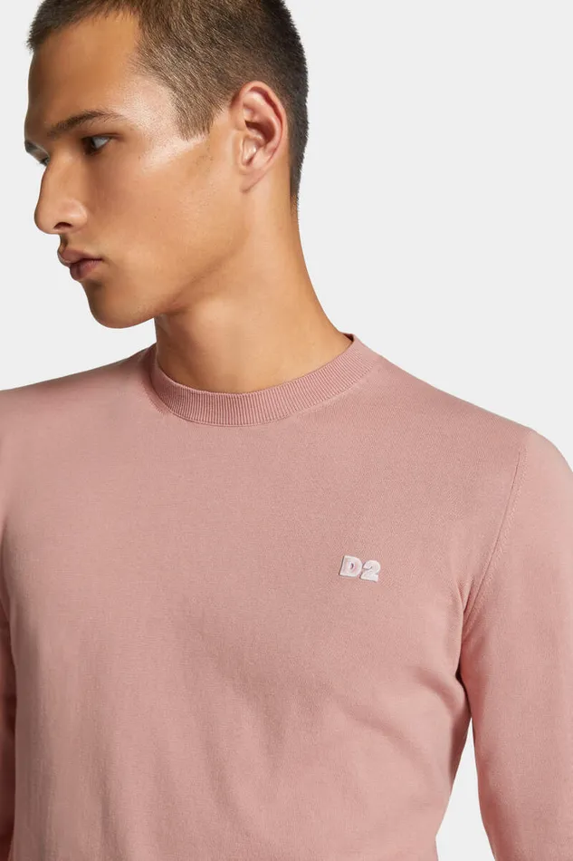 Dsquared2 Knitwear D2 Crewneck Pullover Powder Rose 8211 Men