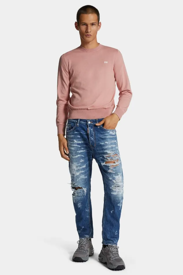 Dsquared2 Knitwear D2 Crewneck Pullover Powder Rose 8211 Men