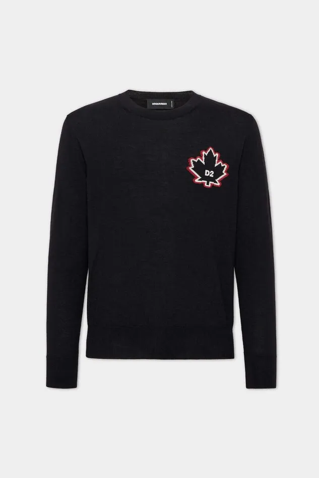 Dsquared2 Knitwear D2 Leaf Crewneck Black 8211 Men