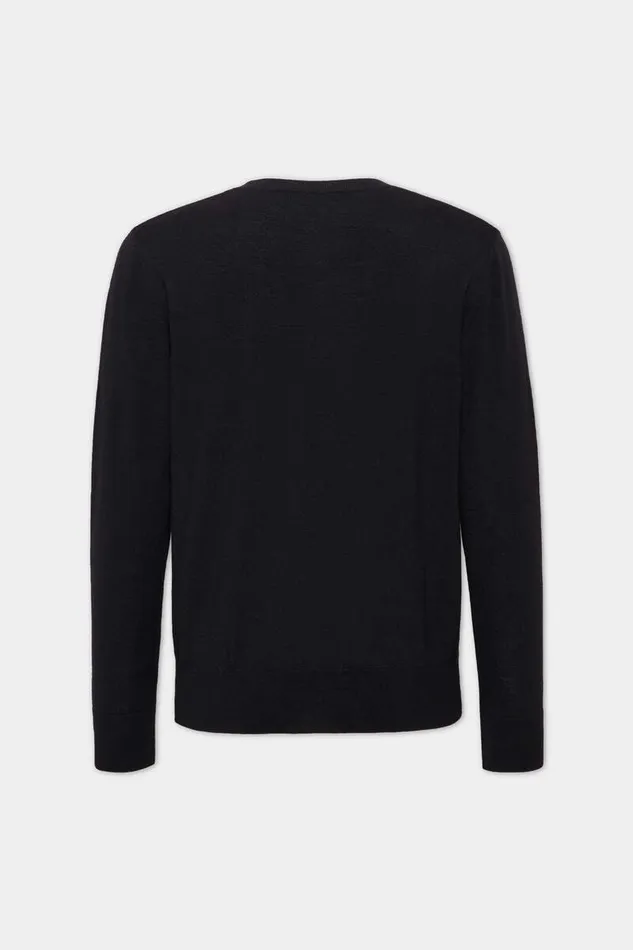 Dsquared2 Knitwear D2 Leaf Crewneck Black 8211 Men
