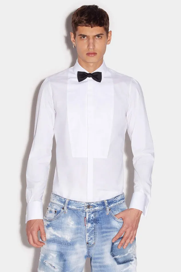 Dsquared2 Shirts Slim Fit Tux Shirt White 8211 Men