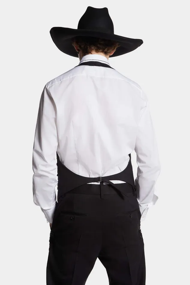 Dsquared2 Suits and Blazer Evening Embroidered Waistcoat Black 8211 Men