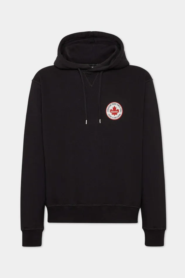 Dsquared2 Sweatshirts Cool Fit Logo Patch Hoodie Black 8211 Men
