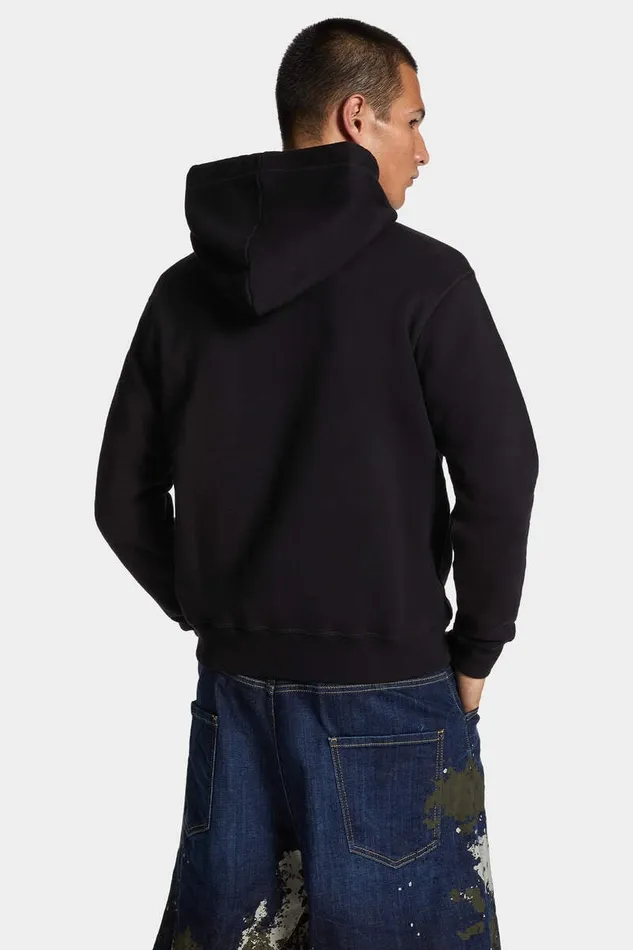 Dsquared2 Sweatshirts Cool Fit Logo Patch Hoodie Black 8211 Men