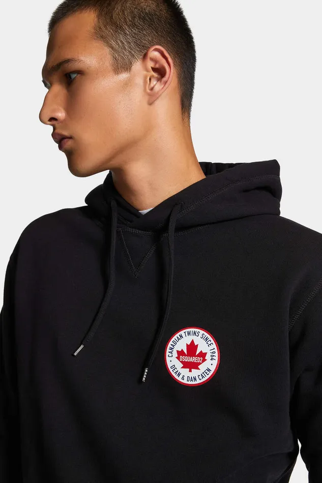 Dsquared2 Sweatshirts Cool Fit Logo Patch Hoodie Black 8211 Men