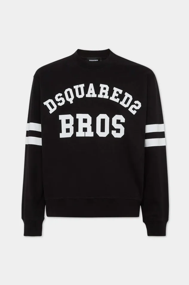 Dsquared2 Sweatshirts Wash Football Fit Long Sleeve TShirt Black 8211 Men