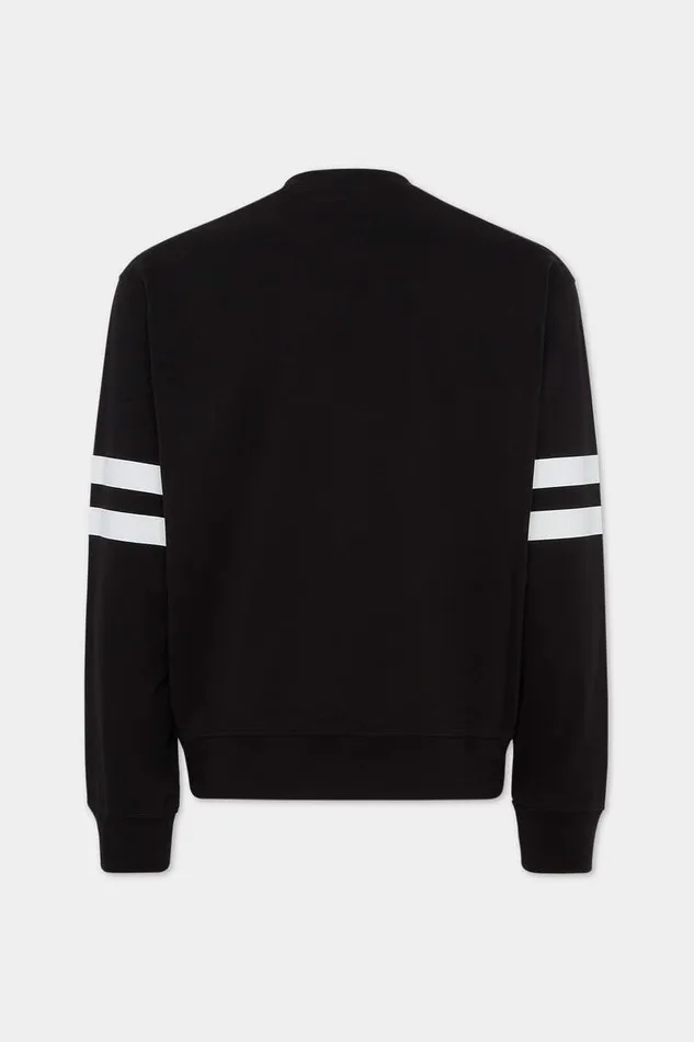 Dsquared2 Sweatshirts Wash Football Fit Long Sleeve TShirt Black 8211 Men