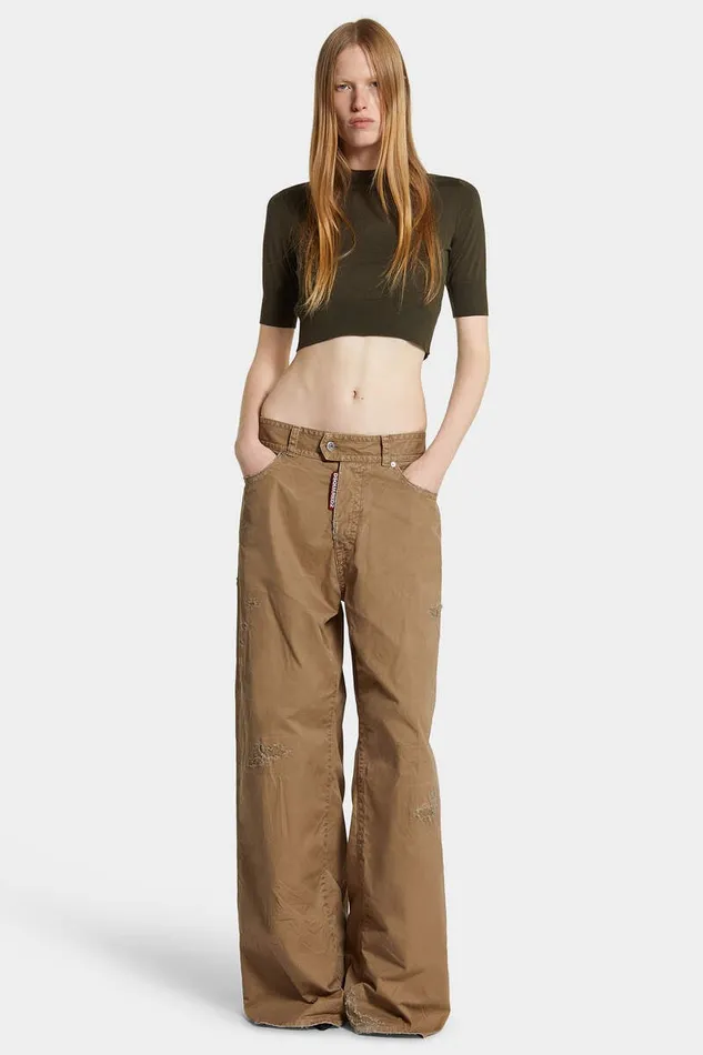 Dsquared2 Trousers 9 To 5 Cotton Pant Khaki 8211 Women