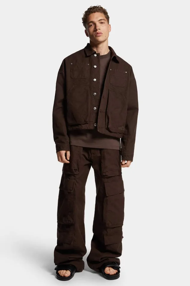 Dsquared2 Trousers Icon New Generation Canvas Utility Big Cargo Pant Dark Chocolate 8211 Men