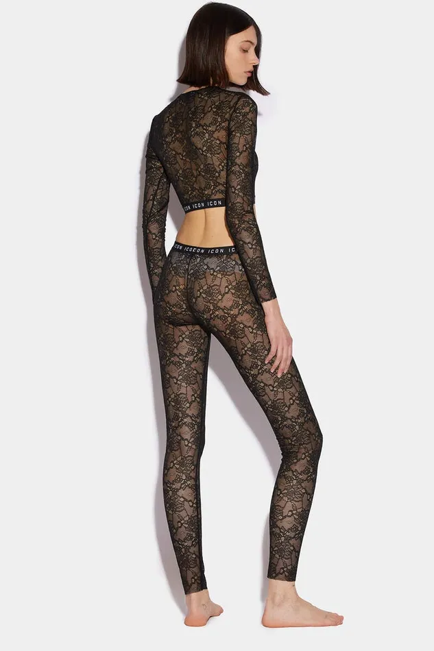 Dsquared2 Underwear Icon Lace Leggings Black 8211 Women