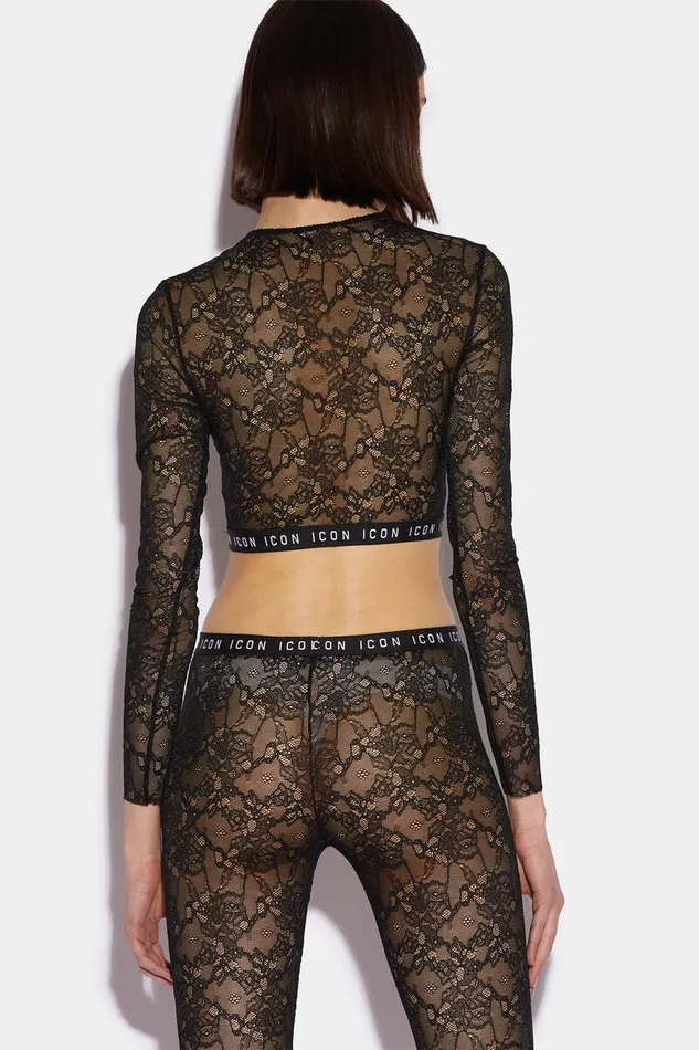 Dsquared2 Underwear Icon Lace Leggings Black 8211 Women