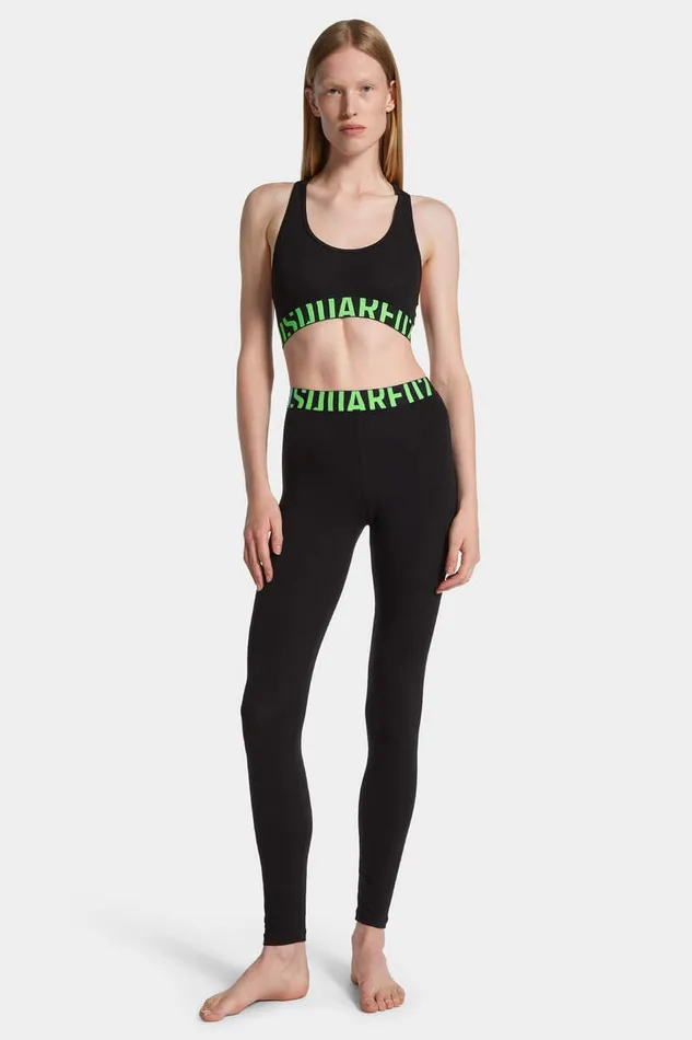 Dsquared2 Underwear Logo Leggings Blackgreen 8211 Women