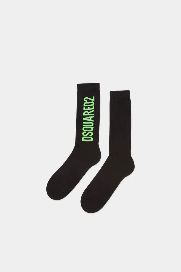 Dsquared2 Underwear Ribbed Logo Socks Blackgreen 8211 Men
