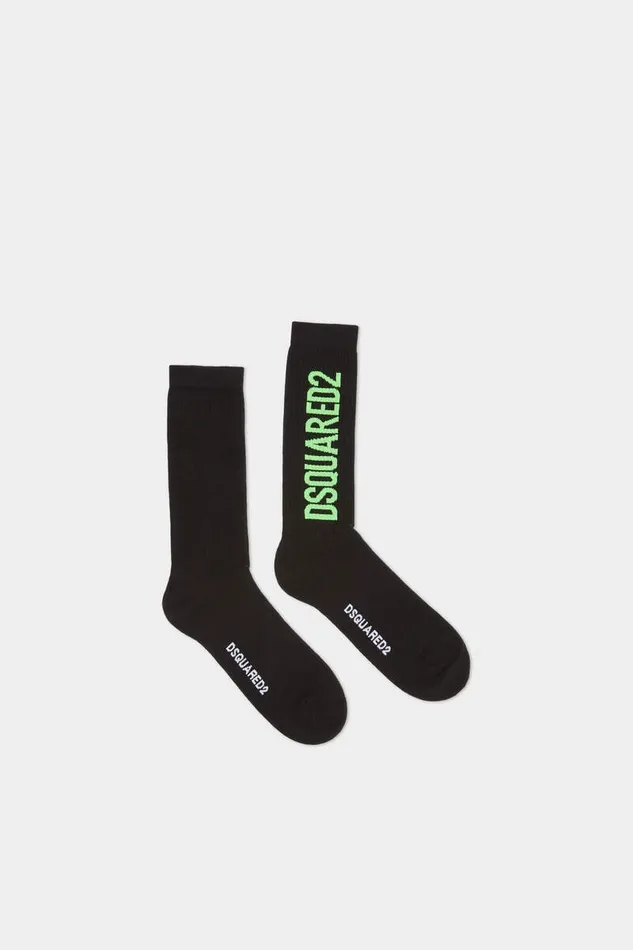 Dsquared2 Underwear Ribbed Logo Socks Blackgreen 8211 Men