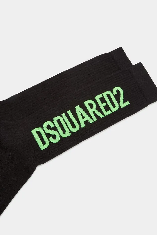 Dsquared2 Underwear Ribbed Logo Socks Blackgreen 8211 Men