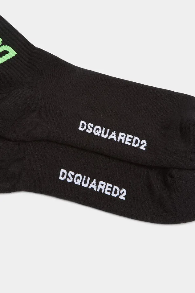 Dsquared2 Underwear Ribbed Logo Socks Blackgreen 8211 Men