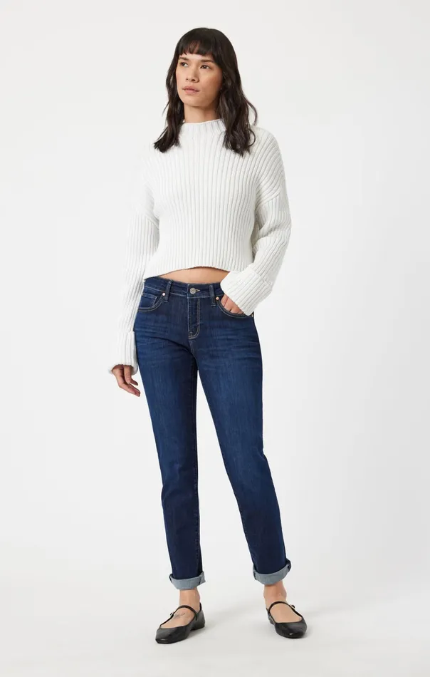 Emma Slim Boyfriend In Deep Flex Blue Women Mavi Jeans Denim