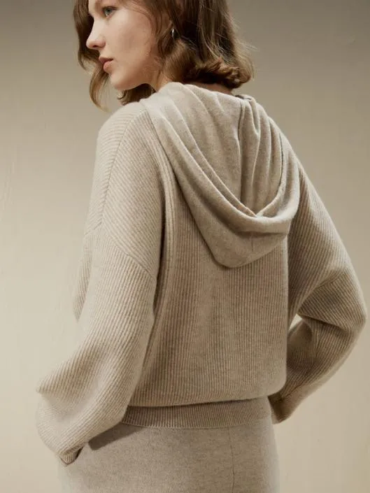 Eshe 2in1 Cashmere Detachable Hoodie Women Lilysilk Knitwear