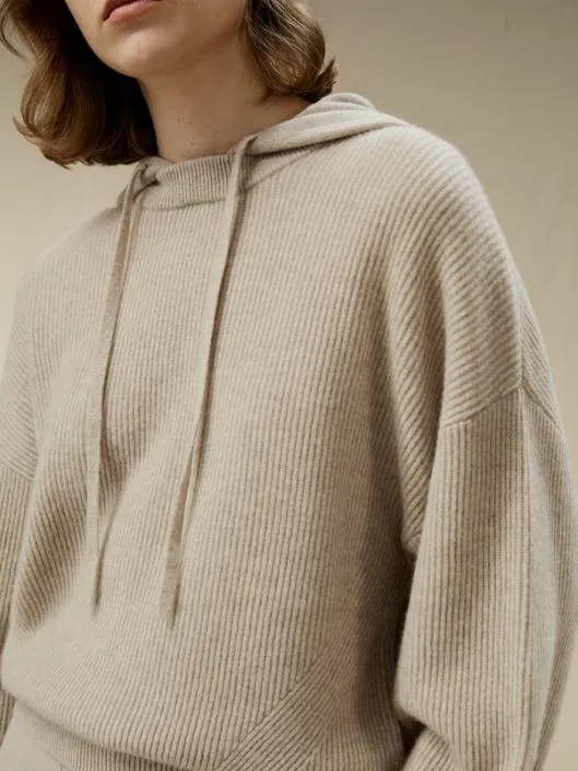 Eshe 2in1 Cashmere Detachable Hoodie Women Lilysilk Knitwear