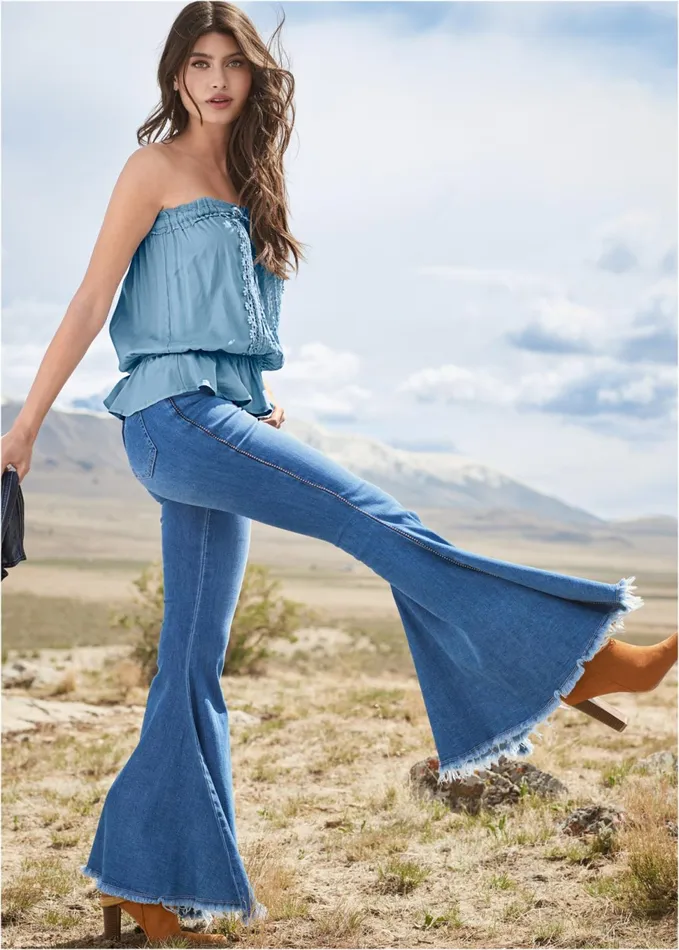 EXTREME FLARE JEANS Medium Wash Women VENUS Novelty Jeans