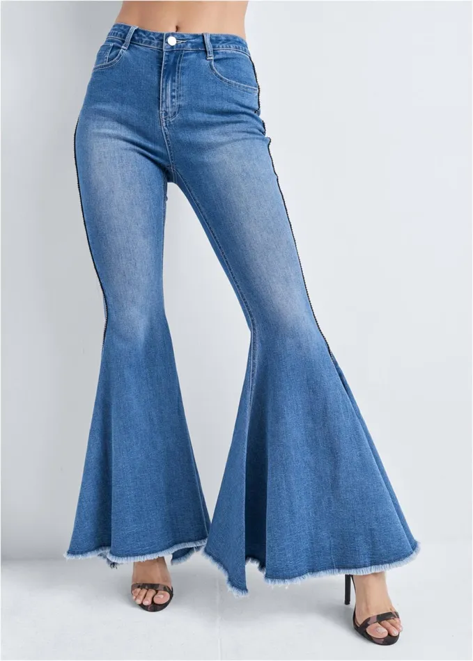 EXTREME FLARE JEANS Medium Wash Women VENUS Novelty Jeans