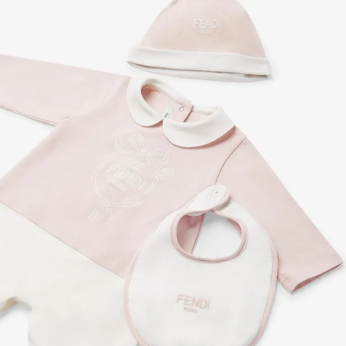 Fendi Baby Girl Baby Set Pink Jersey Baby Set 8211 Kids