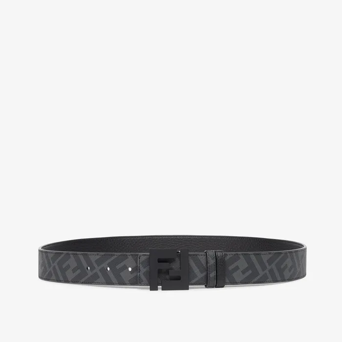 Fendi Belts FF Belt Black Leather Reversible Belt 8211 Men