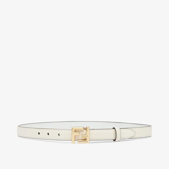 Fendi Belts FF Belt White Leather Belt 8211 Women