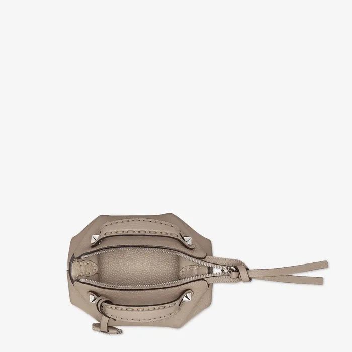 Fendi Boston Bags By The Way Selleria Mini Dove Gray Selleria Minibag With 156 Handsewn Topstitches 8211 Women