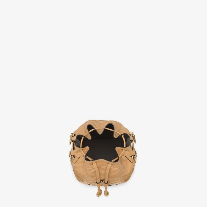 Fendi Bucket Bags Mon Tresor Beige Leather Minibag 8211 Women