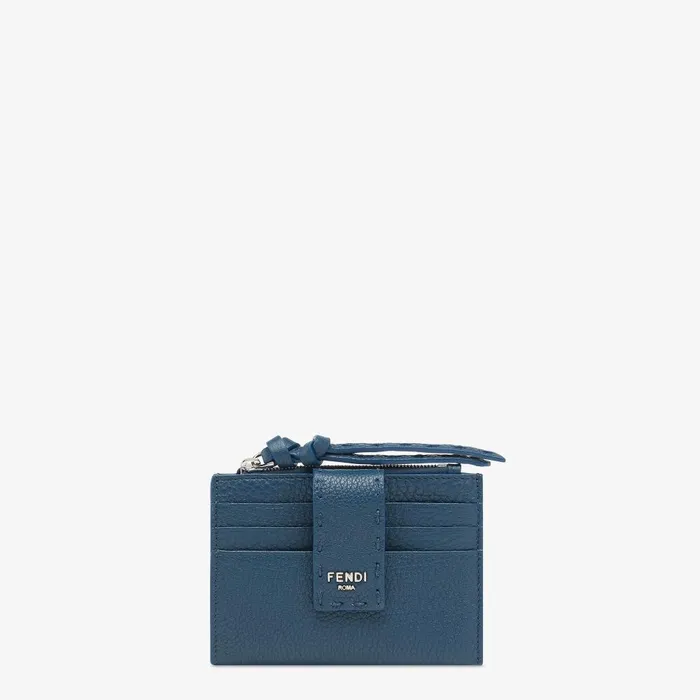 Fendi Card Holders FF Diamonds Zip Card Case Blue Selleria Card Holder 8211 Women