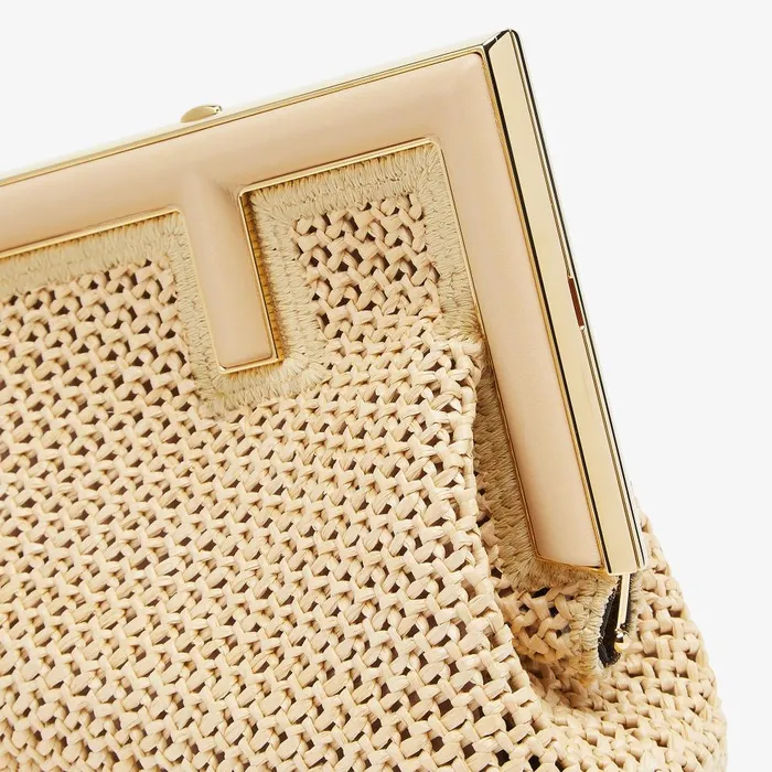 Fendi Clutches and Pouches Fendi First Small Beige Macram Bag 8211 Women