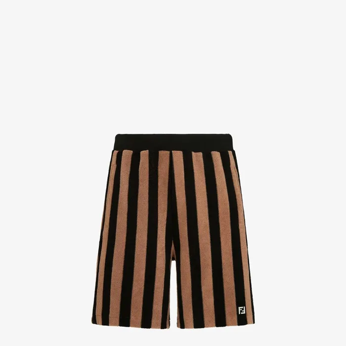 Fendi Coordinated Sets Bermudas Brown Pequin Terry Shorts 8211 Men