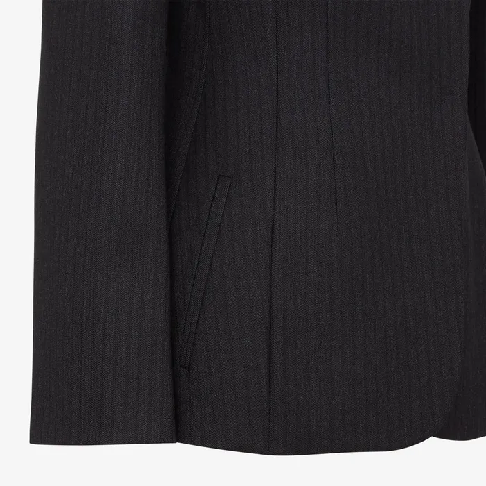 Fendi Coordinated Sets Jacket Black Pinstriped Wool Blazer 8211 Women